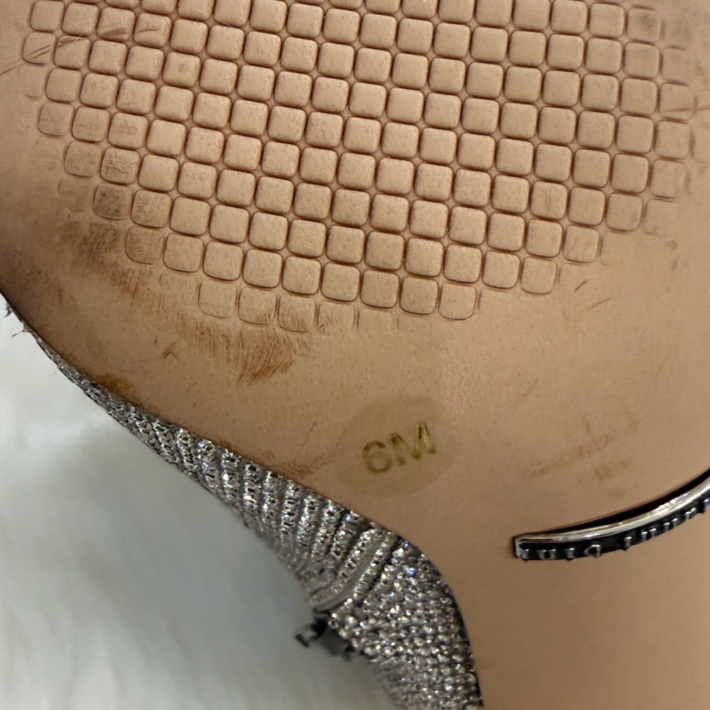 Gianni Bini Katyanna Rhinestone OTK Boots Silver NWT - Picture 5 of 9